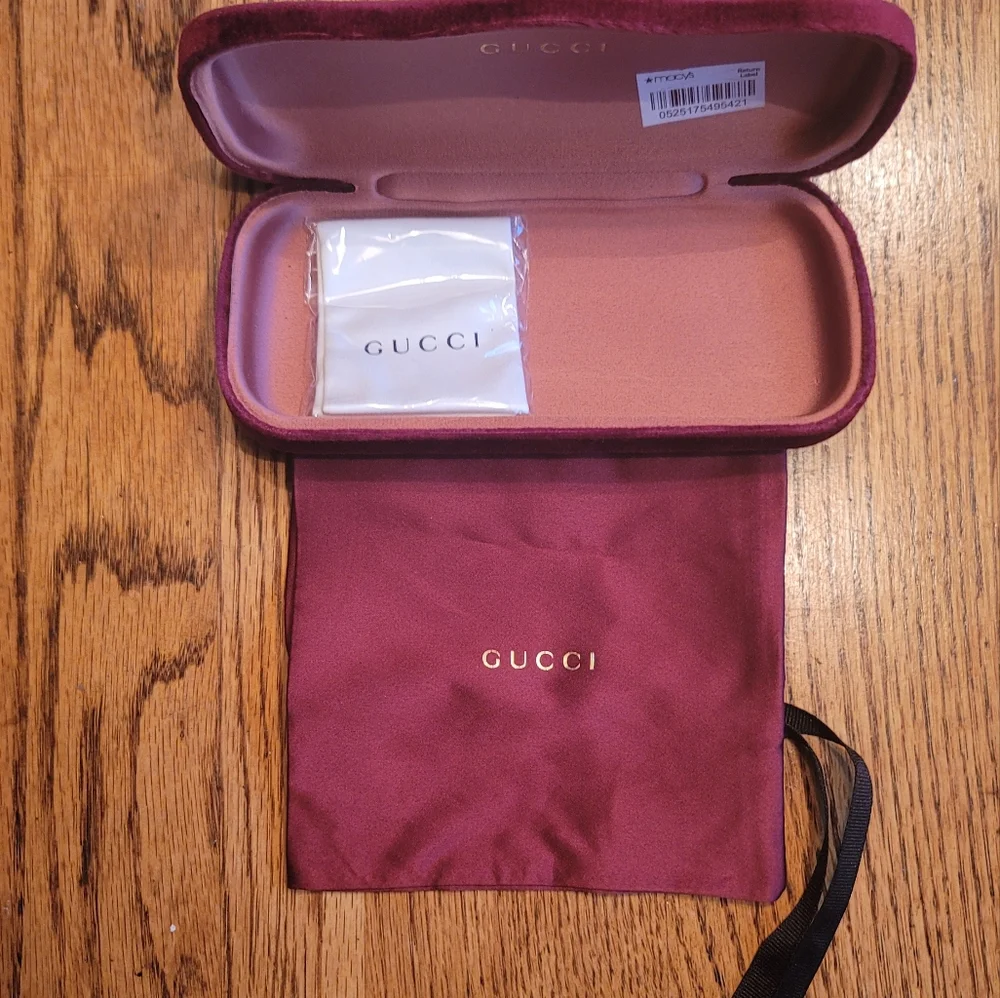 NWOT Gucci Brown Green Red Web Gold Medium Large Frame Sunglasses Glasses - Picture 7 of 10